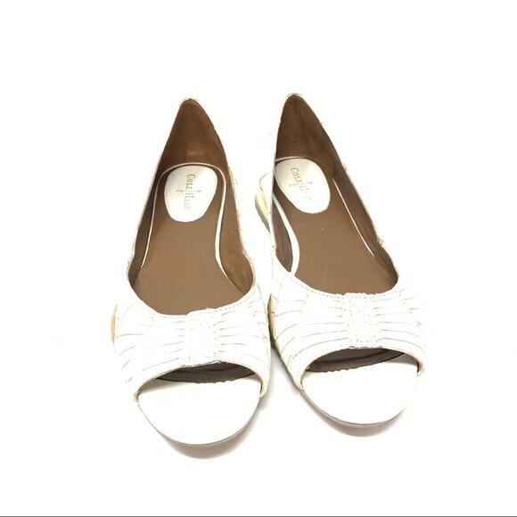 Cole Haan Air White Cream Leather Peep Open Toe Size 8.5AA - Picture 3 of 9